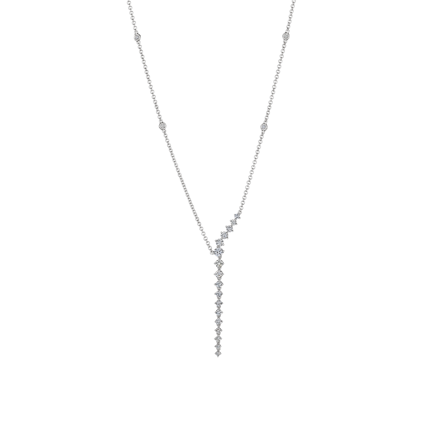 Sabel Collection 14K White Gold Diamond Dangle Necklace
